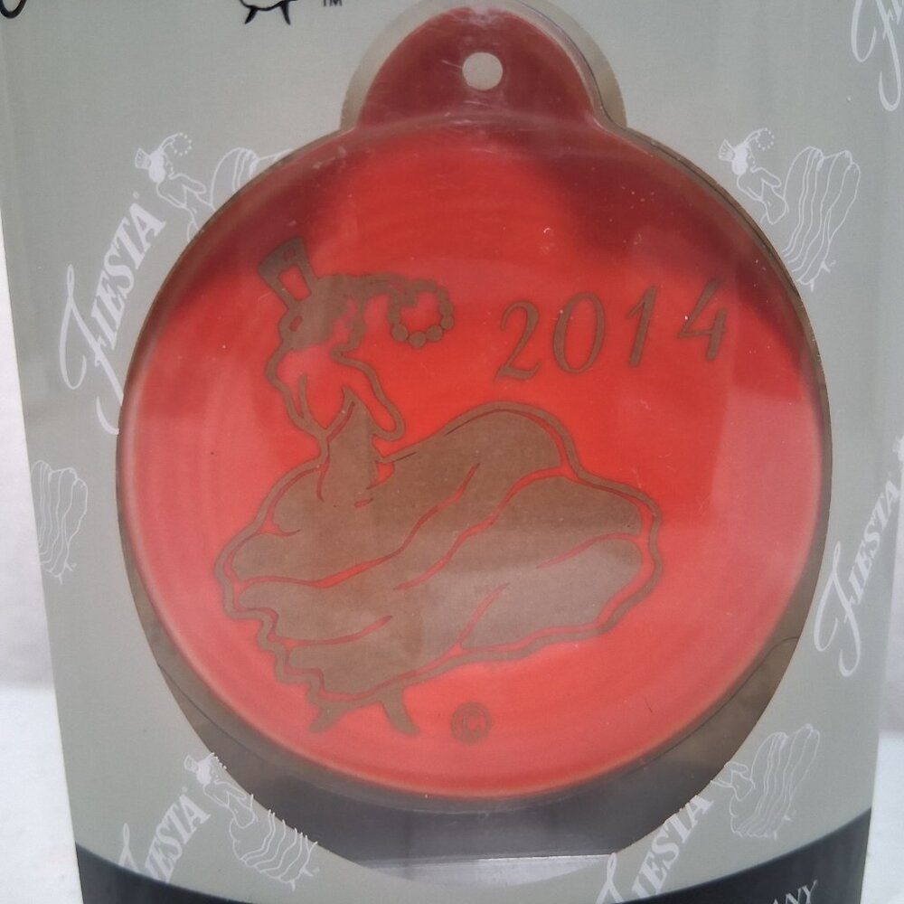 Homer Laughlin Fiesta Christmas Ornament 2014 Orange Gold Dancing Lady #761 - Picture 2 of 7